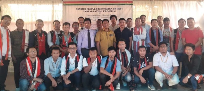 Officials and others during the installation programme of Rongmei Council Chümoukedima and its frontal organizations on March 17.